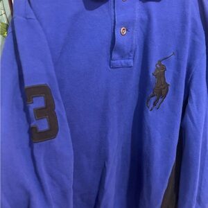 Ralph Lauren Blue Long Sleeve Polo Shirt | Classic Fit